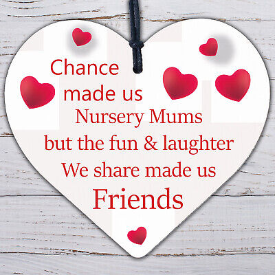 Chance Made Us Nursery Mums Wooden Hanging Heart Novelty Friendship Nusery Gift