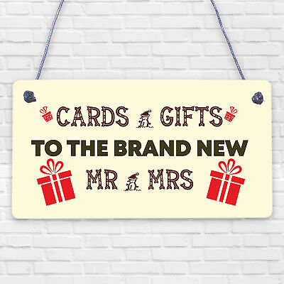 Cards & Gifts New Mr & Mrs Wedding Post Box Gift Table Decoration Plaque Sign