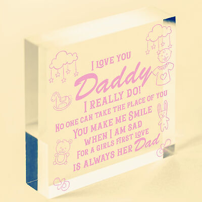 Bump Gifts Wooden Heart Dad Daddy Father Baby Son Daughter Card Thank You Gift