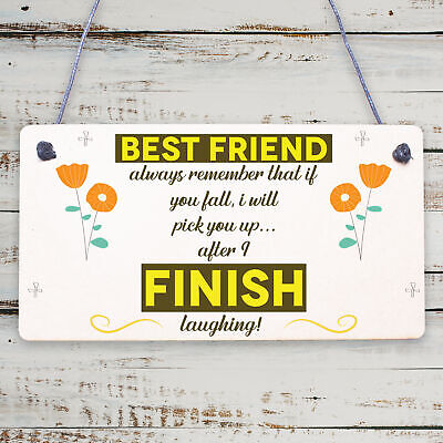 BEST FRIEND - I Will Pick You Up After I Finish Laughing! Friendship Gift Plaque