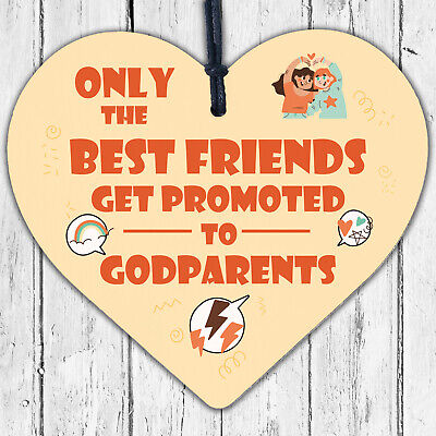 Best Friend Gift Godparents Gift For Christening Wood Heart Friend Keepsake Sign