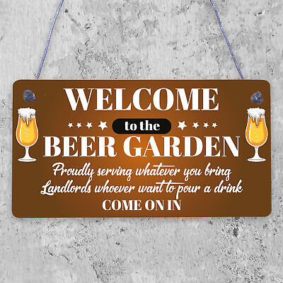 Chalk Welcome To The Beer Garden Hanging Wall Sign Landlord Pub Garden Sign Gift