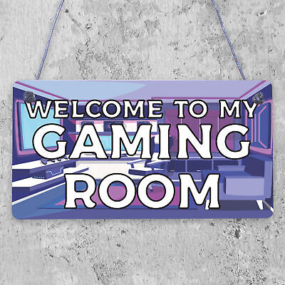 Welcome To My Gaming Room Sign Boys Bedroom Man Cave Sign Gamer Gift