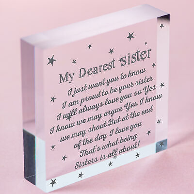 Sister Gift Birthday Gift For Sister Keepsake Poem Wooden Heart Friendship Sign