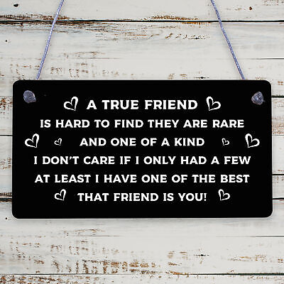 A True Friend Is Hard To Find Wooden Hanging Plaque Friendship Gift Thank You!