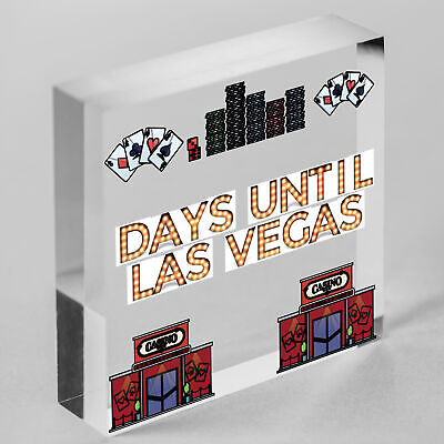 Chalkboard Holiday Countdown To LAS VEGAS America USA Hanging Plaque Friend Gift