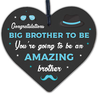 Big Brother To Be Gifts Wooden Heart Congratulations Pregnancy Announcement