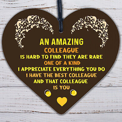 Colleague Leaving Gifts Thank You Gift Plaque Wooden Heart Sign Christmas Gift