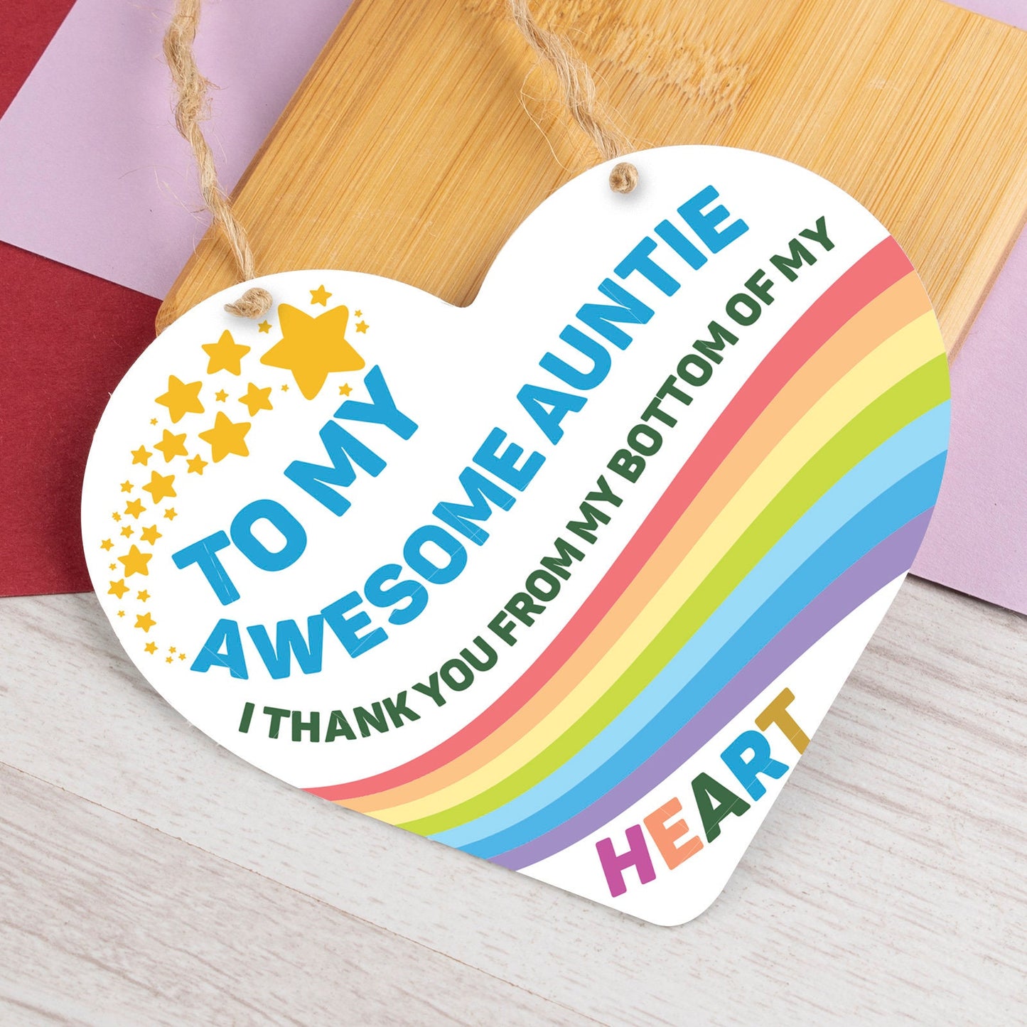 Auntie Hanging Sign Gifts For Birthday Christmas Heart Plaque