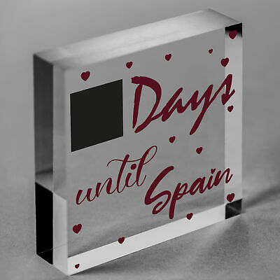 Chalkboard Holiday Countdown To SPAIN Novelty Plaque Sign Gift For Friend Family