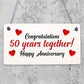 1st 25th 50th 60th Wedding Anniversary Gift Plaque Anniversary Husband Wife Gift