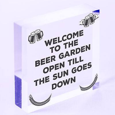 Beer Garden Sign Funny Home Bar Man Cave Garden Plaque Beer Gift For Men