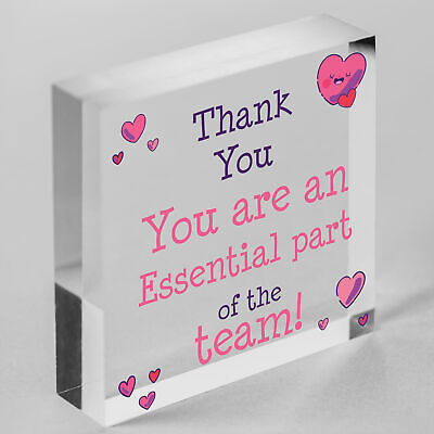 THANK YOU Gifts For Colleagues Employee Wooden Heart Plaque Office Work Gifts