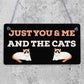 You Me And The Cats Sign Home Funny Crazy Cat Lady Sign Pet Lover Gifts