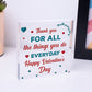 Valentines Day Gift Engraved Heart THANK YOU Gift For Boyfriend Girlfriend