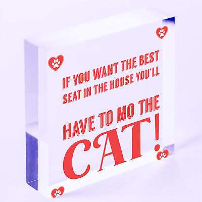 Best Seat Move The Cat Novelty Wooden Hanging Heart Plaque Funny Pets Gift Sign