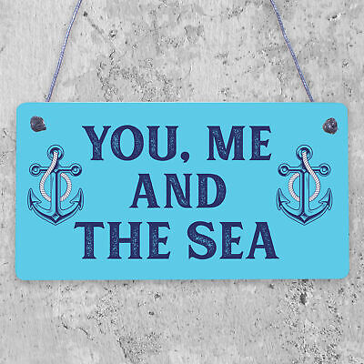 You Me & Sea Nautical Seaside Marine Themed Gift Hanging Plaque Bathroom Sign