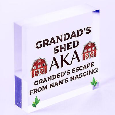 Funny Shed Sign For Grandad Hanging Garden Man Cave Sign Fathers Day Gift