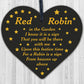 Robins Appear Wood Heart Memorial Christmas Tree Decoration Plaque Bauble