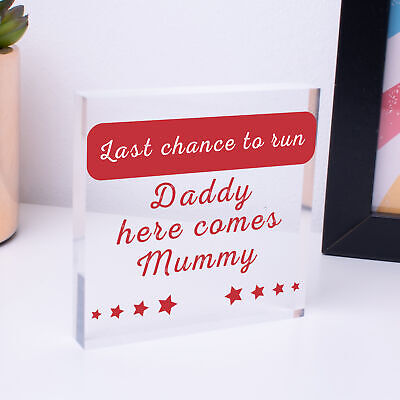 Wedding Decoration Plaque Last Chance To Run Funny Reception Decor Mum Dad Gift