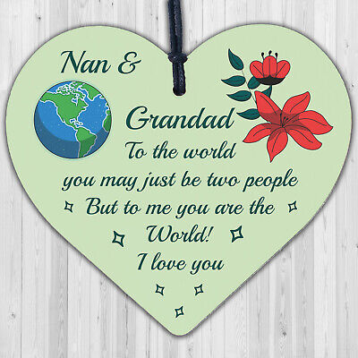 Special Nan And Grandad Gift Wooden Heart Grandad Nan Birthday Gift Grandparent