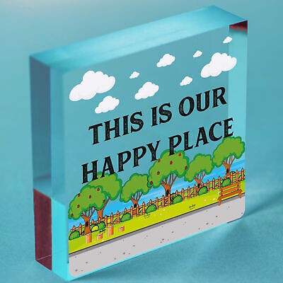 Novelty Garden Signs OUR HAPPY PLACE Summerhouse Signs Garden Shed Signs