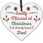 Christmas Memorial Decoration For Dad Mirror Acrylic Heart Tree Decoration Gift