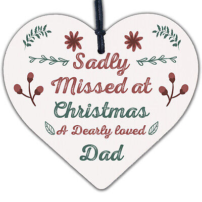 Christmas Memorial Decoration For Dad Mirror Acrylic Heart Tree Decoration Gift