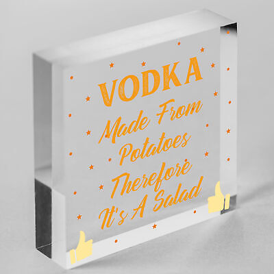 Vodka Salad Funny Alcohol Man Cave Friendship Hanging Plaque Pub Bar Gift Sign