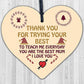 Thank You Gift For Mum Wood Heart Home School Teacher Gift From Daughter Son