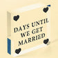 Wedding Countdown Chalkboard Plaque Sign Engagement Gift Fiance Mr & Mrs