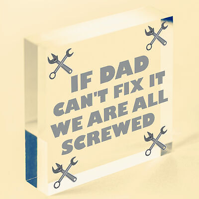 Dad Fix It Screwed Man Cave Garage Shed Plaque Funny Dad Birthday Christmas Gift