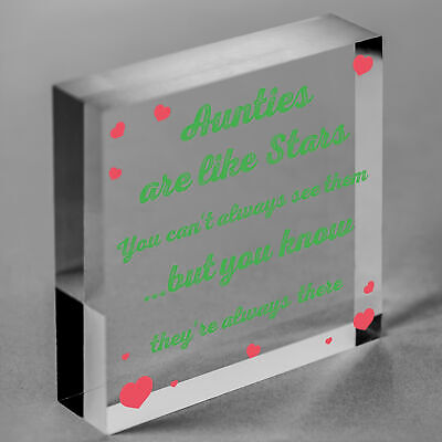 Auntie Gift For Birthday Christmas Heart Sister Keepsake Family Plaque THANK YOU