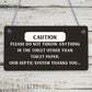 Only Toilet Paper Hanging Septic Tank Plaque Bathroom Thank You Toilet Door Sign