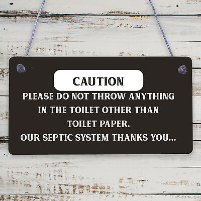 Only Toilet Paper Hanging Septic Tank Plaque Bathroom Thank You Toilet Door Sign