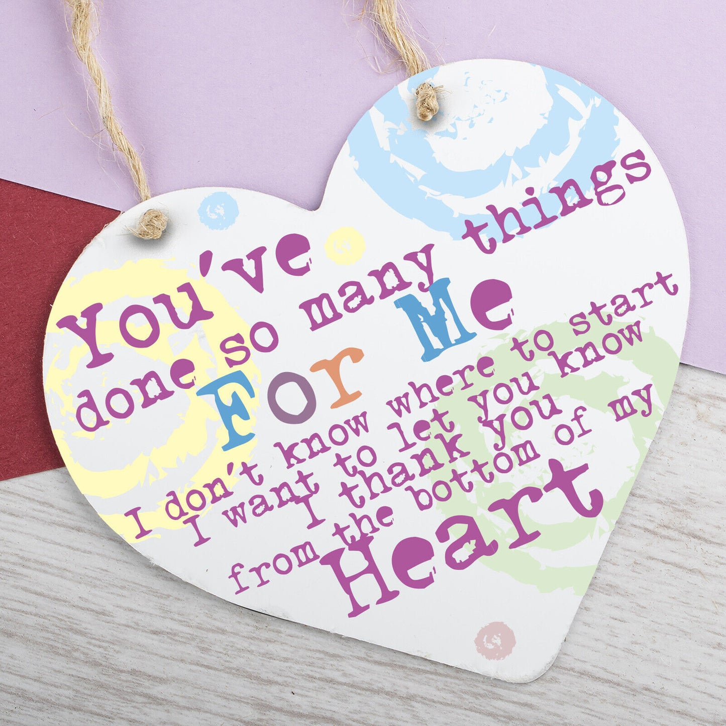 Thank You Gift Heart Hanging Sign Teacher Friend Gifts Keepsake