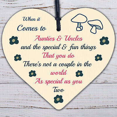 Auntie And Uncle Gifts Wooden Heart Auntie Uncle Birthday Christmas Gifts