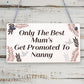 Plaque ONLY THE BEST MUMS Get PROMOTED To NANNY Nan Baby Gift Sign Chic Grandma