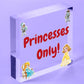 Princesses Only Plaque Door Nursery Bedroom Sign Baby Girl Fairytale Decor Gifts