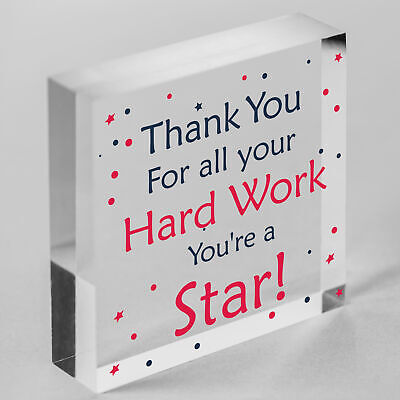 Colleague THANK YOU Gifts Wooden Heart Plaque Employee Teacher Volunteer Gifts