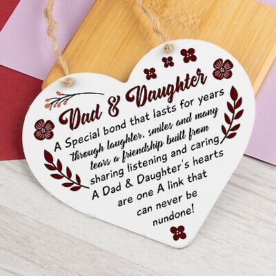 Dad And Daughter Gift Hanging Heart Fathers Day Birthday Gift For Dad Poem