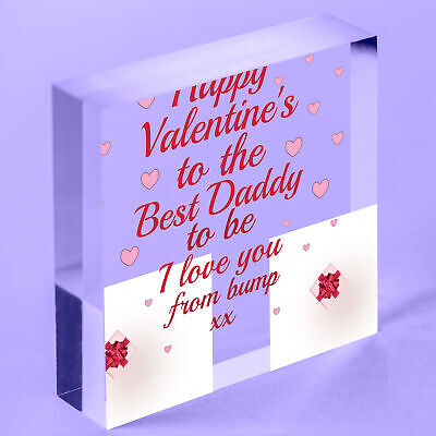 Valentines Gift For Best Daddy To Be Wooden Heart Bump Gifts Daddy Love Gift