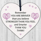 Stronger Inspirational Wood Heart Friendship Gifts Quote Butterfly Love Sign