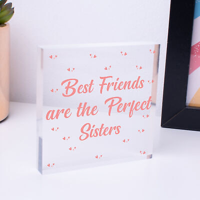 BEST FRIEND SISTER Plaque Thank You Gift Heart Keepsake Gift For Her Women