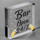 Bar Sign Pub Club Home Bar Open Display Hanging Plaque Kitchen Friendship Gift