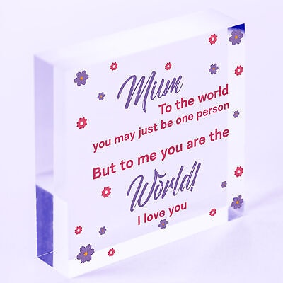 Special Mother's Day Gift Card Wooden Heart Mum Birthday Son Daughter Gifts Sign