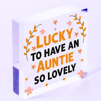 Auntie Birthday Gifts Thank You Gift Wooden Heart Shabby Chic Sign Family Plaque