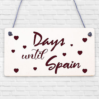 Chalkboard Holiday Countdown To SPAIN Novelty Plaque Sign Gift For Friend Family