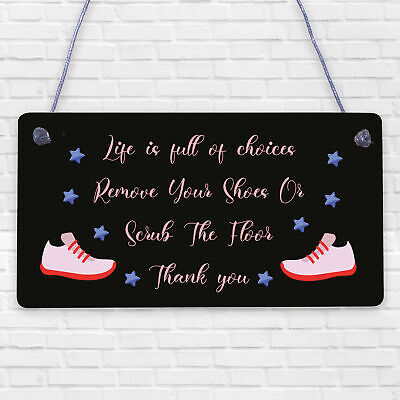 Please Remove Shoes Take off Porch Hanging Door Sign Wooden Heart Plaque Gifts