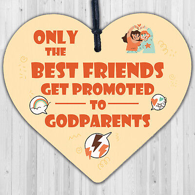 Best Friend Gift Godparents Gift For Christening Wood Heart Friend Keepsake Sign